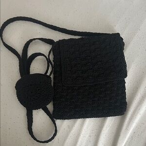 Cute black crochet bag